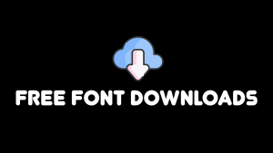 Download icon with text saying free font download
